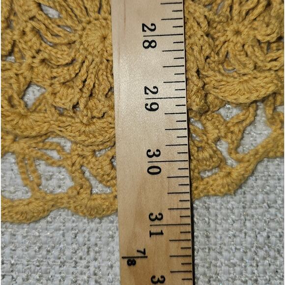 Dress Barn Mustard Yellow Crochet Scoop Neck Tunic Top Open Knit Size 2x - Picture 10 of 14